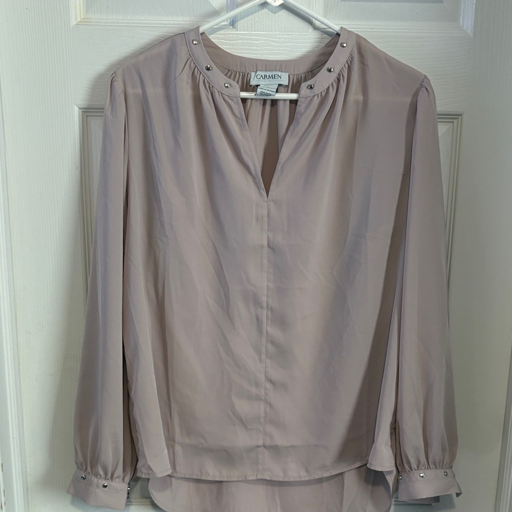 Carmen women’s med Mauve Blouse with Studded Details